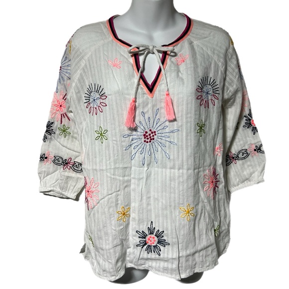 Lieblingsstuck Love Boho Hippie Embroidered White Cotton Blouse Shirt Top S 36 - Picture 1 of 10